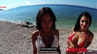 Rosa and Sofia like to share & spoil his boner at the beach! Pin-Me.com